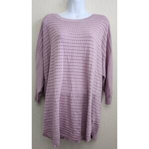 SOHO New York Co Light Purple Drop Shoulder Sweater Top XXL Plus Tie Back Soft